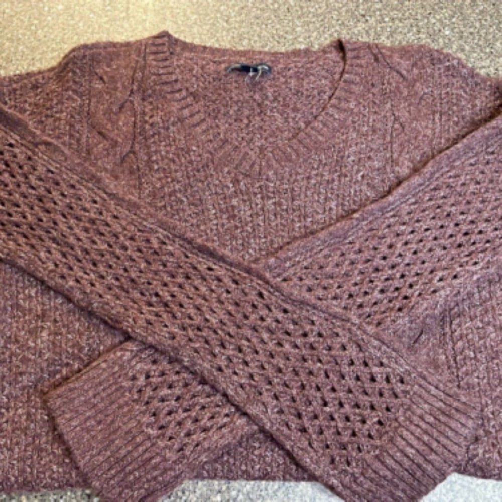 American Eagle Cable Knit Sweater Dress - Maroon